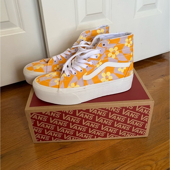 Vans | Shoes | Nwt Vans Sk8hi Tapered Stackform Purple Orange Platform Shoes  | Poshmark